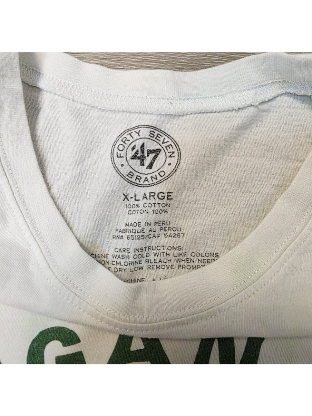 Michigan State Spartans MSU Short Sleeve Forty Seven Brand Cotton Shirt Sz XL - Picture 4 of 5
